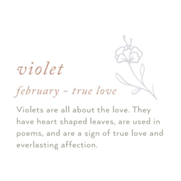 February Violet Birth Flower Bohemian Necklace - Picture 5 of 10